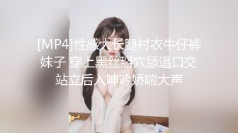 [MP4]性感大长腿衬衣牛仔裤妹子 穿上黑丝掰穴舔逼口交站立后入呻吟娇喘大声