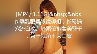 [MP4/ 1.11G]&nbsp;&nbsp;爆乳肥臀眼镜御姐，长屌操穴流白浆，骑乘位抱着美臀干，第一视角干大白臀