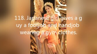 118. Japanese girl gives a guy a footjob and handjob wearing a gym clothes.